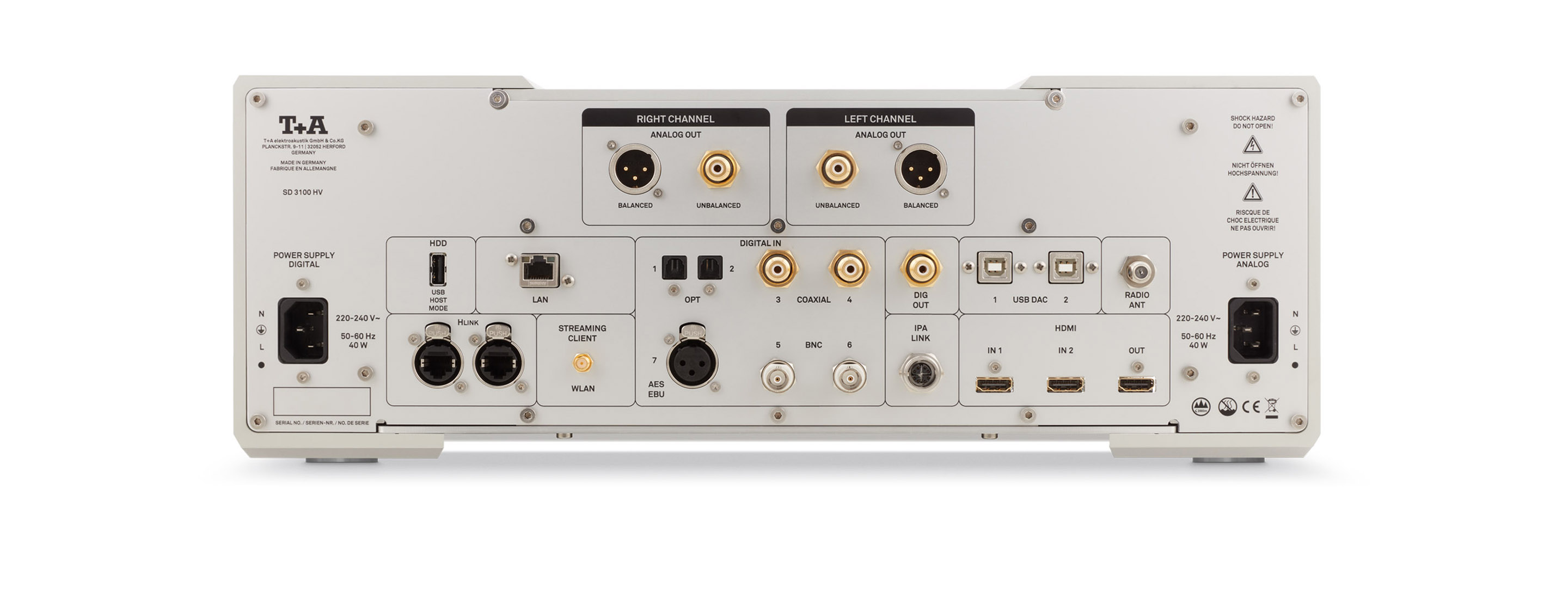 Bộ giải mã DAC/Streaming T+A SD 3100 HV (G2)